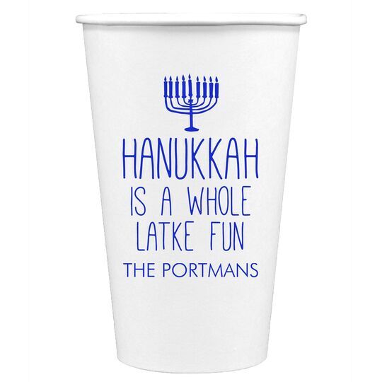 Latke Fun Hanukkah Paper Coffee Cups